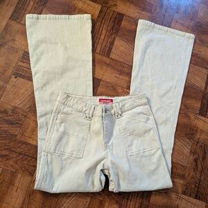 Unionbay Vintage Y2K White Corduroy Jeans Stretch Juniors Women's Size 5